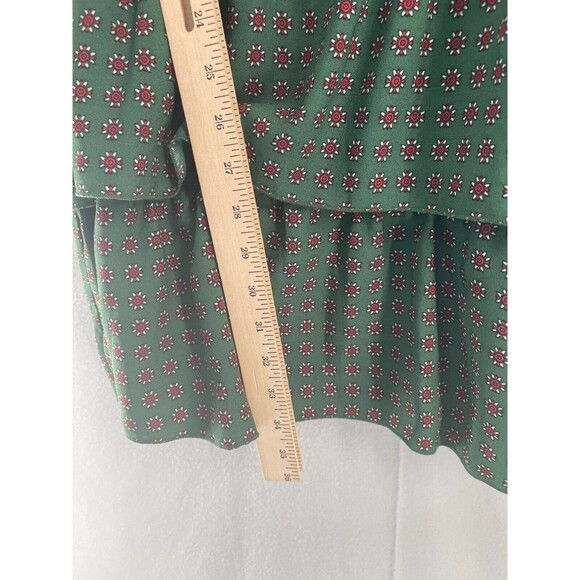 Scotch & Soda Small Dress Fit Flare Tiered Maison Floral Green Geometric - Picture 5 of 10